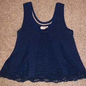 Dark blue lace top